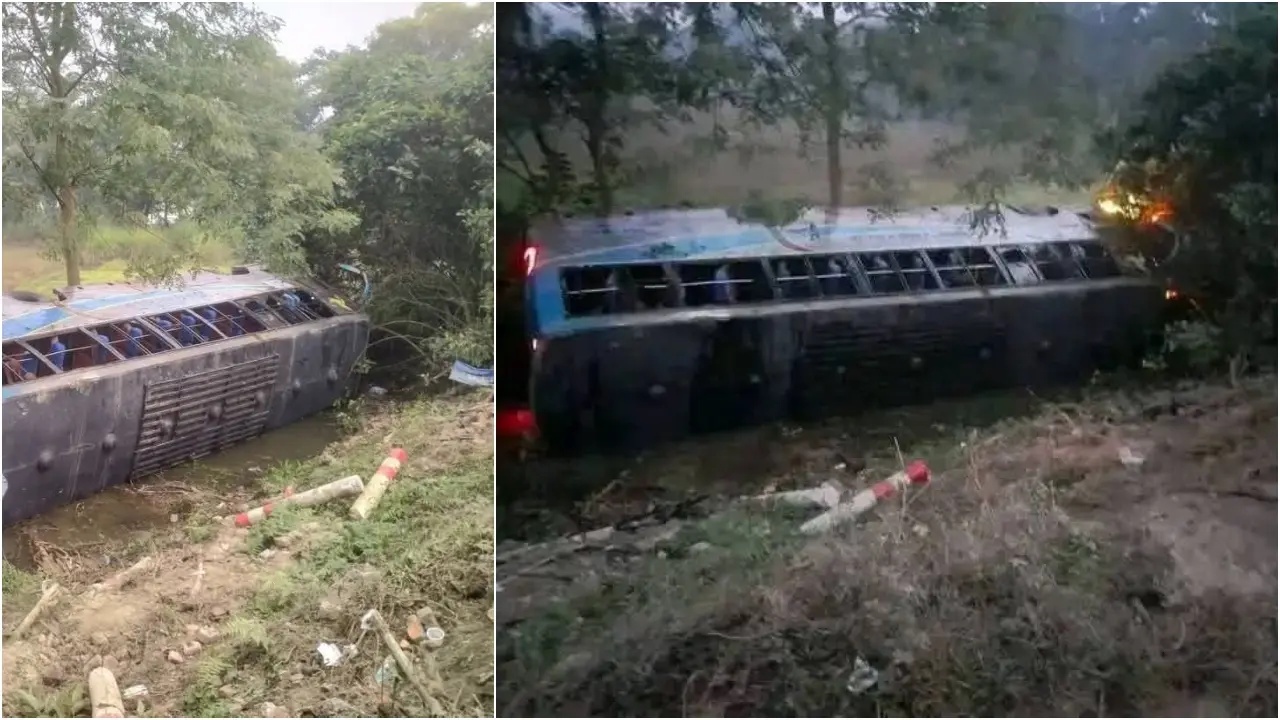 মাহফিল শেষে ফেরার পথে নিয়ন্ত্রণ হারিয়ে খাদে পড়ল বাস 