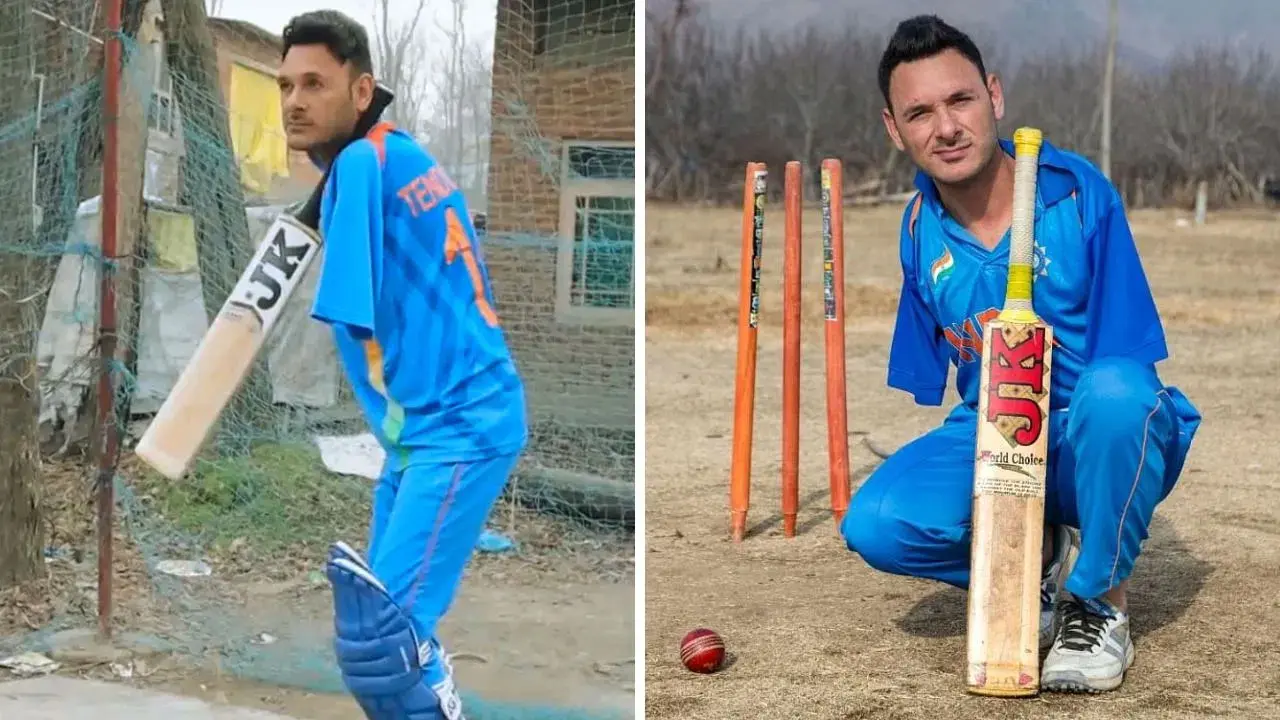 কাশ্মীরের এই যুবক বল করেন পা দিয়ে, ব্যাট করেন ঘাড় দিয়ে