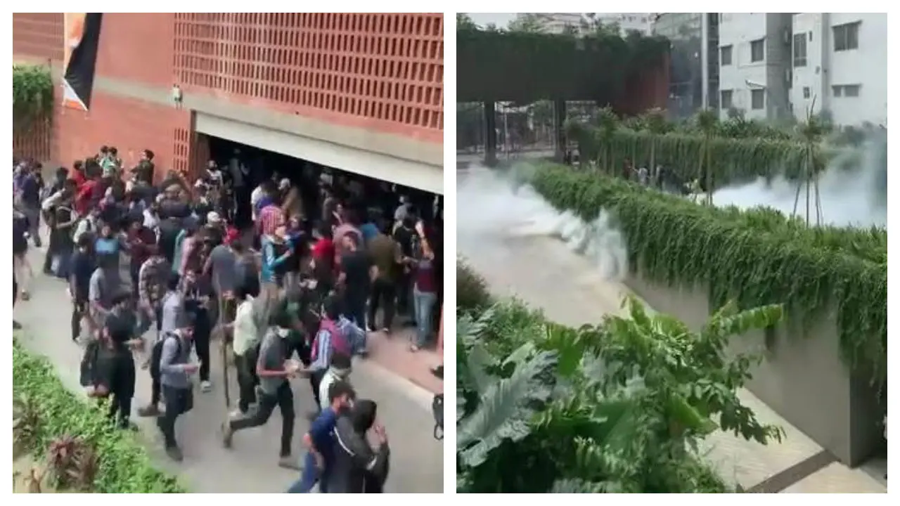 বাড্ডায় শিক্ষার্থীদের সঙ্গে পুলিশের ধাওয়া-পাল্টা ধাওয়া