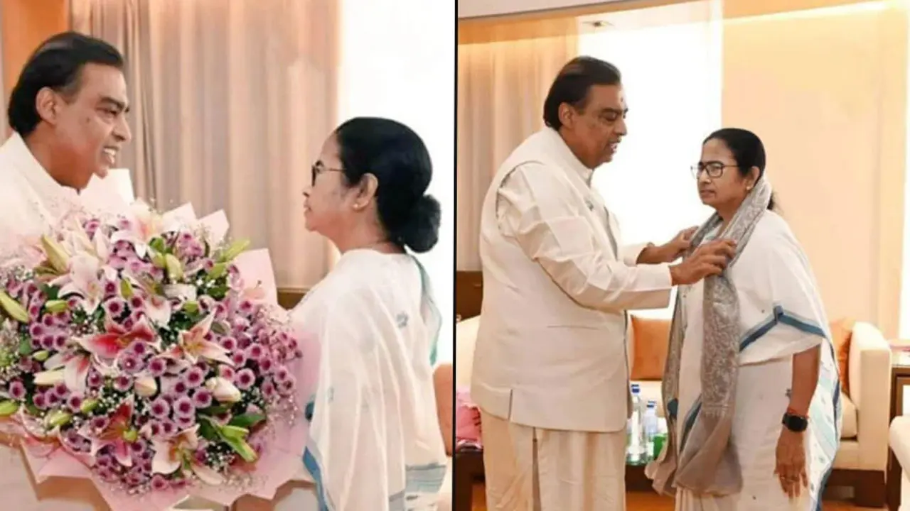 আম্বানি পরিবারের আমন্ত্রণে মুম্বাইয়ে মমতা, উত্তরীয় দিয়ে স্বাগত