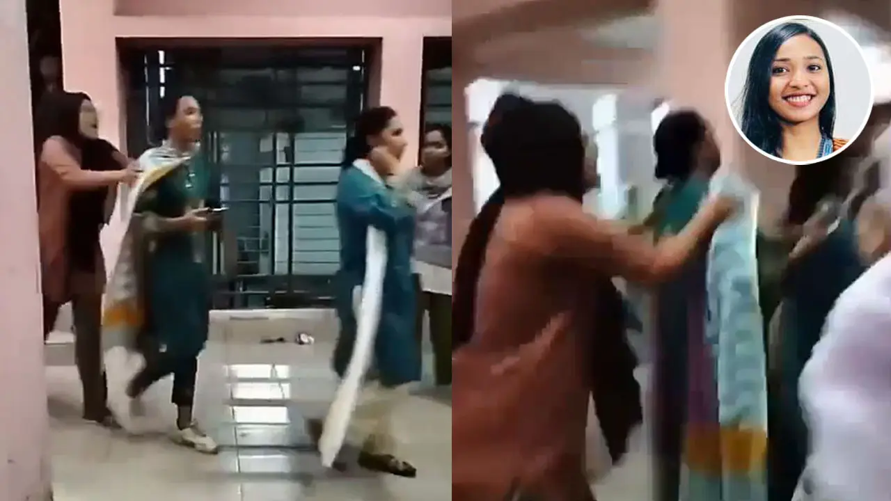 টেনে-হিঁচড়ে ছাত্রলীগনেত্রীকে হলছাড়া করলেন শিক্ষার্থীরা