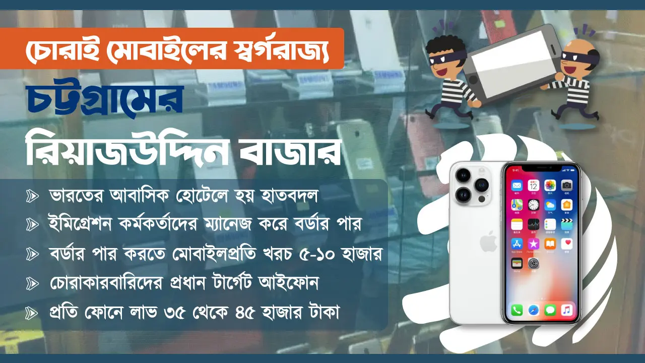 চোরাই মোবাইলের স্বর্গরাজ্য চট্টগ্রামের রিয়াজউদ্দিন বাজার