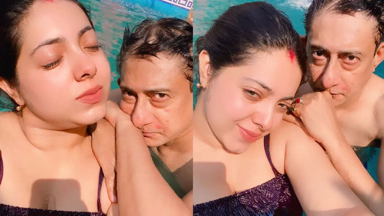 গরমে পুলে নেমে রোম্যান্সে কাঞ্চন-শ্রীময়ী