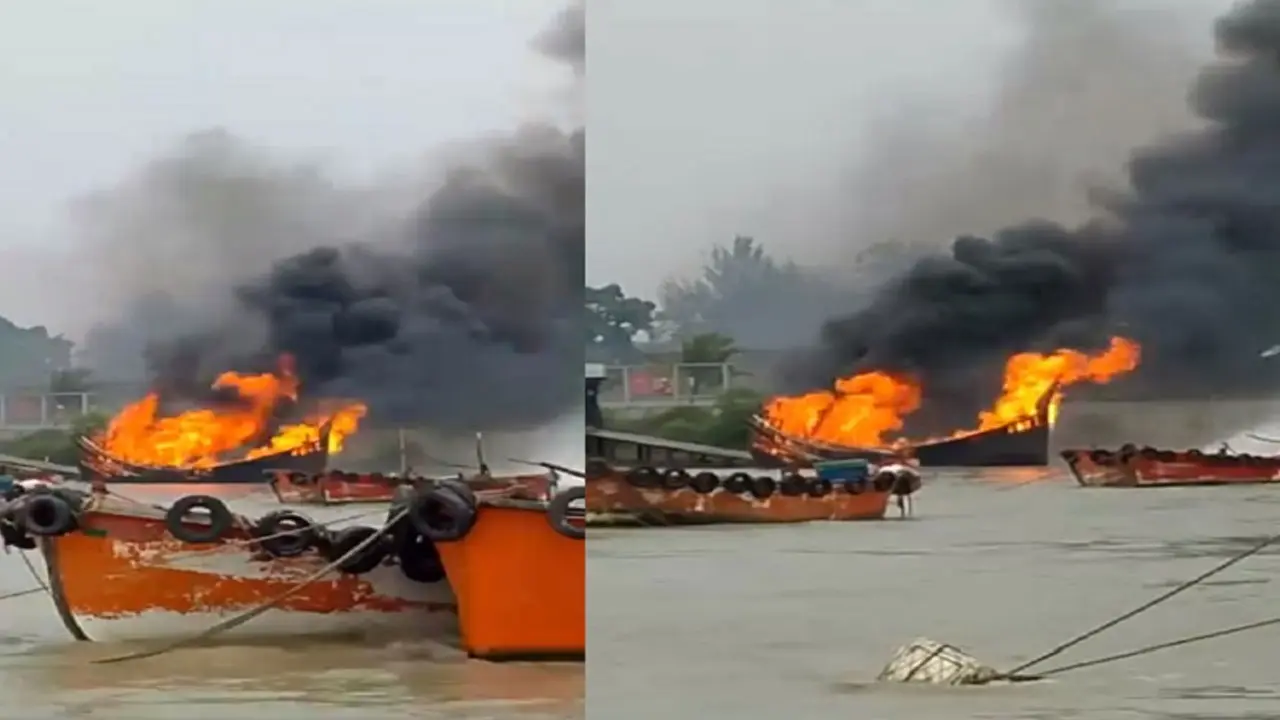 চট্টগ্রামে ফিশিং বোটে আগুন, দগ্ধ ৪
