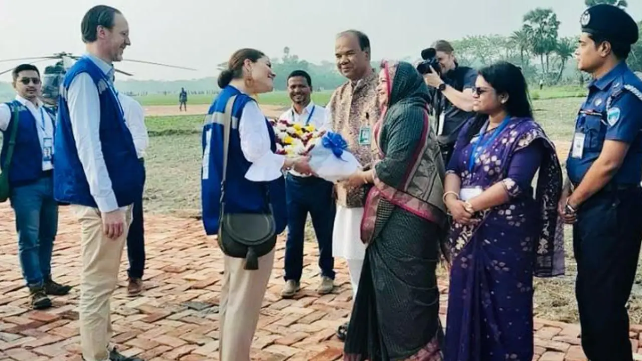 নোয়াখালীর হাতিয়ায় পৌঁছেছেন সুইডেনের রাজকন্যা ভিক্টোরিয়া