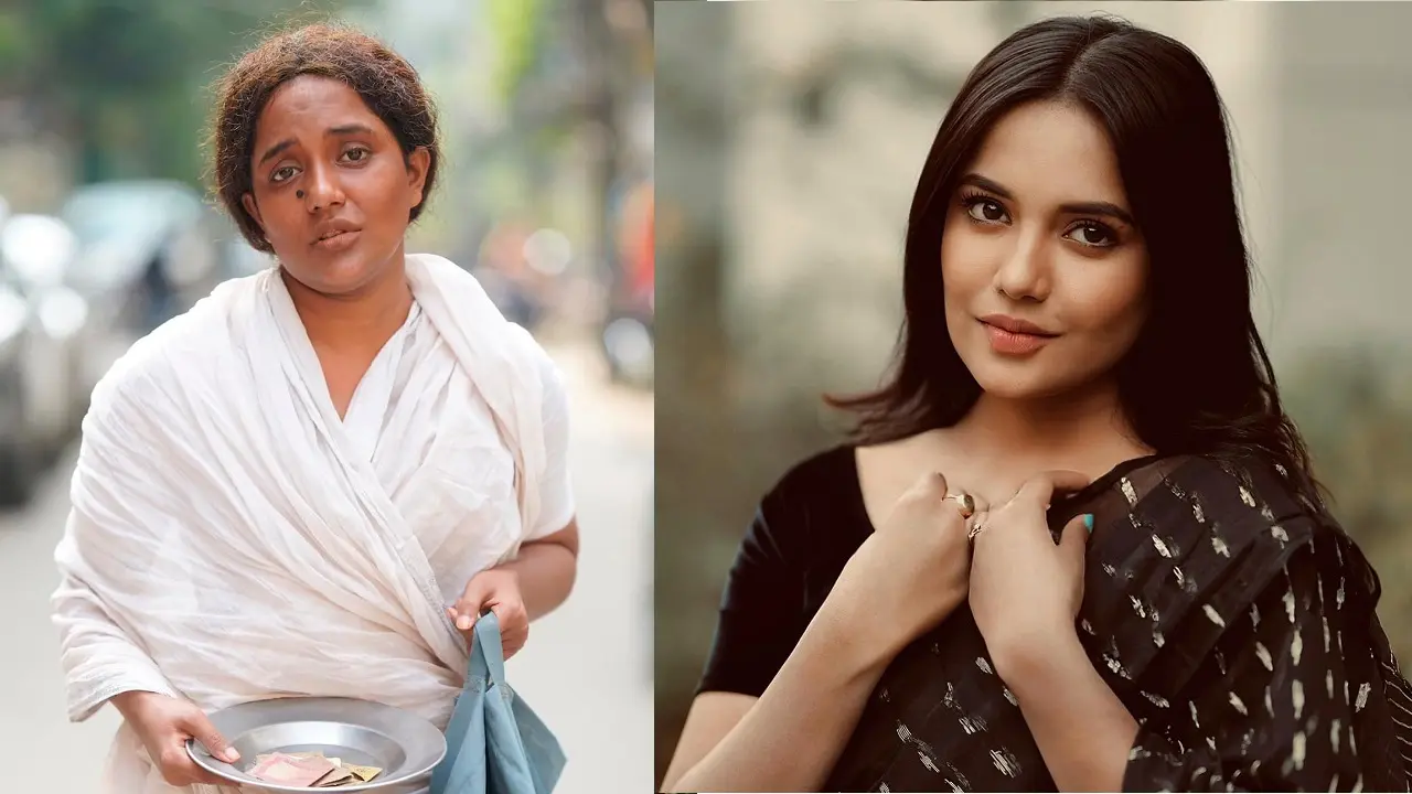থালা হাতে নিয়ে রাস্তায় ঘুরছেন অভিনেত্রী মাহি