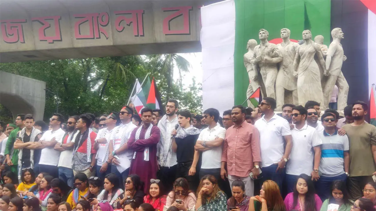 শেখ হাসিনা ও ছাত্রলীগকে ধন্যবাদ ফিলিস্তিনি শিক্ষার্থীর