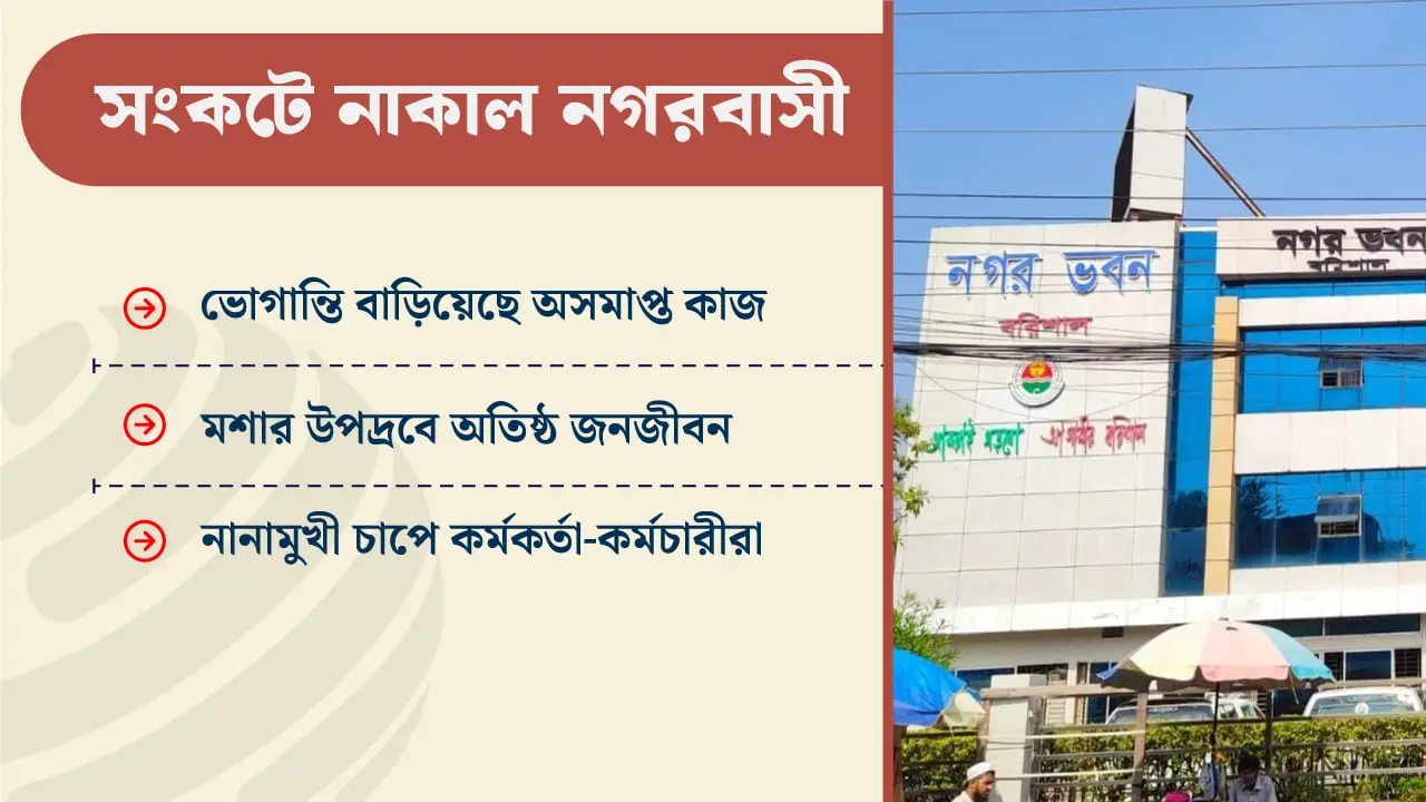 অর্থ ও জনবল সংকটে বরিশাল সিটি কর্পোরেশন, ব্যাহত নাগরিক সেবা