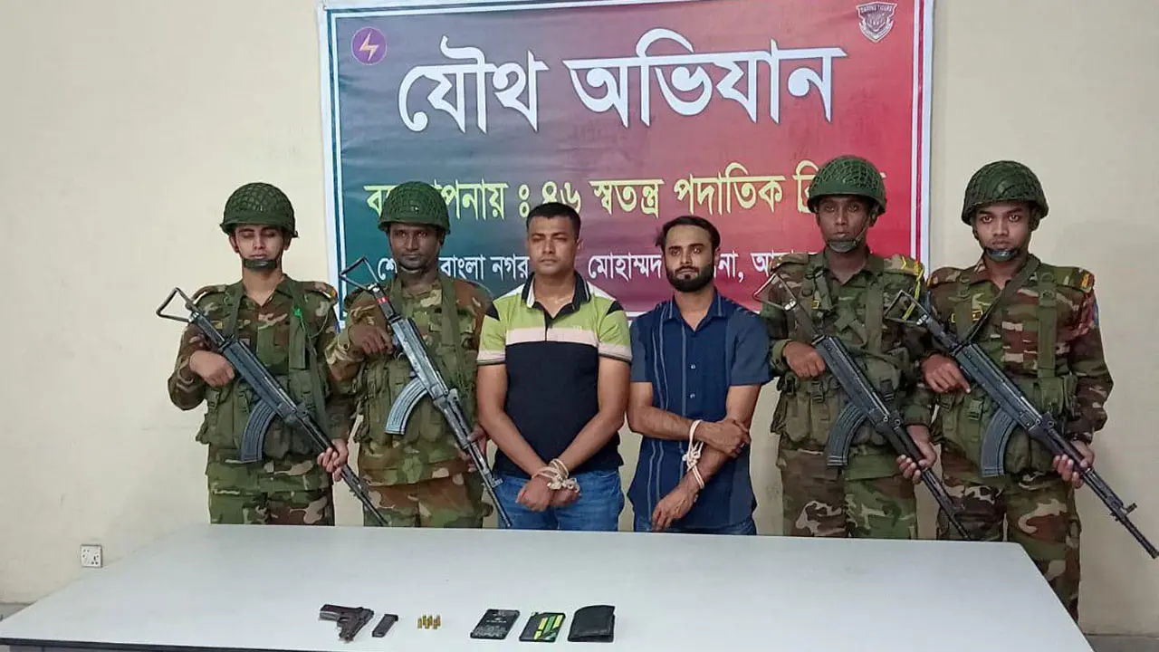 মোহাম্মদপুরের বুড়িগঙ্গা পাম্প থেকে বিদেশি পিস্তলসহ গ্রেপ্তার ২