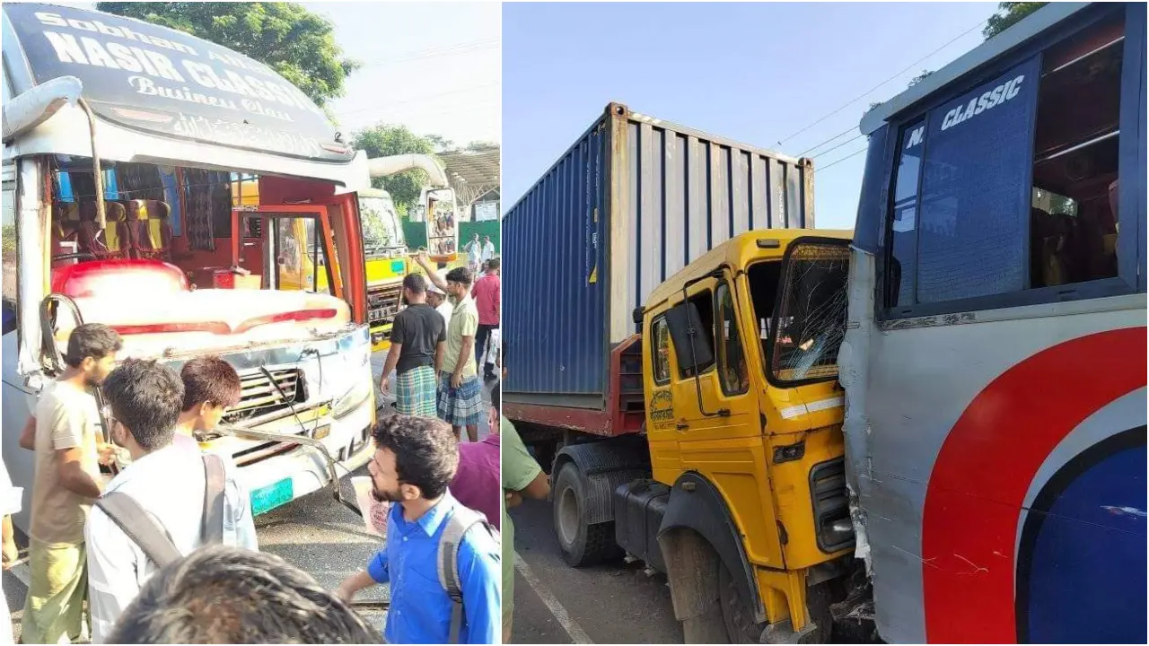 সীতাকুণ্ডে বাস-কাভার্ডভ্যান সংঘর্ষ, আহত ৬