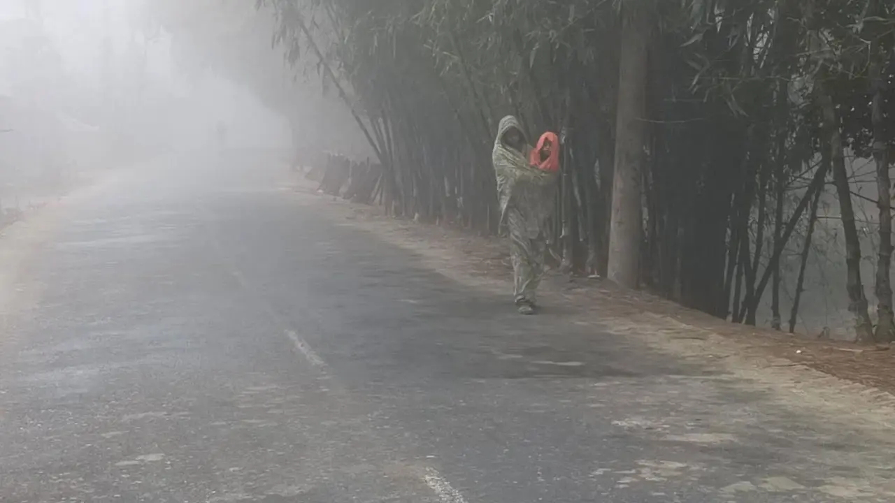 ঘন কুয়াশায় ঢাকা কুড়িগ্রাম, তাপমাত্রা ১৫.৬ ডিগ্রি সেলসিয়াস