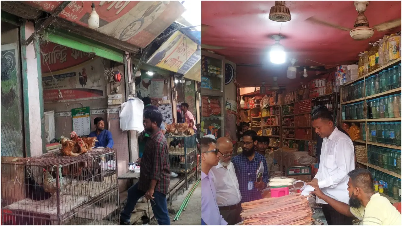 ওজনে কম ও অতিরিক্ত মূল্য নেওয়ায় পাঁচ দোকানিকে জরিমানা