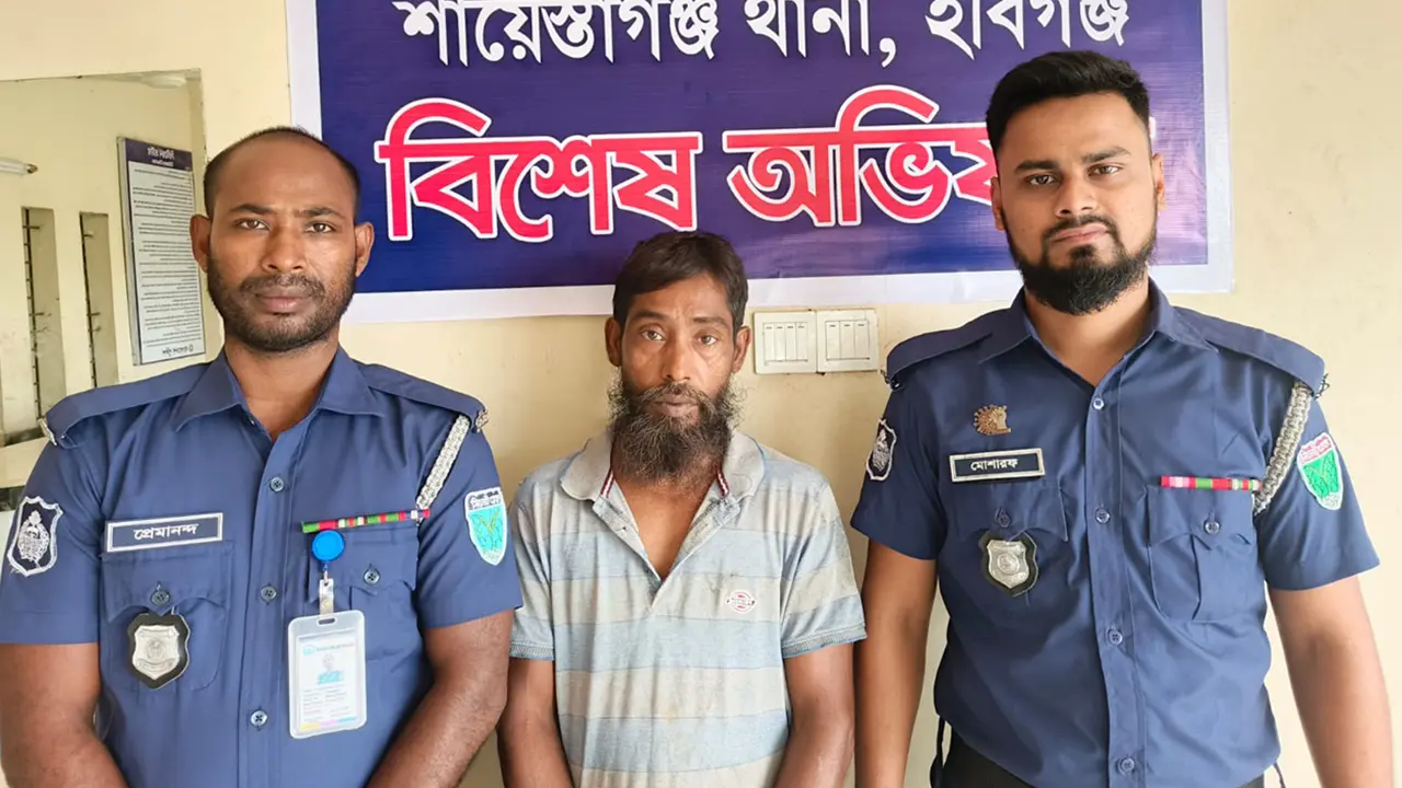 শায়েস্তাগঞ্জে সাজাপ্রাপ্ত আসামি গ্রেপ্তার