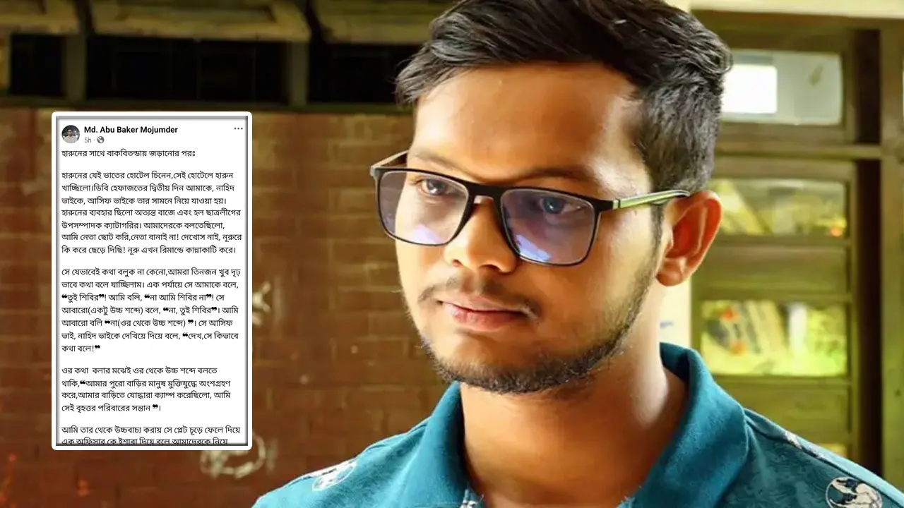 হাত-পা ও চোখ বেঁধে ঝুলিয়ে পেটানো হয় : আবু বাকের