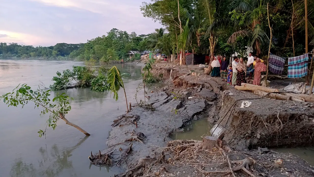 সোনাগাজীতে আগ্রাসীরূপে নদী ভাঙন, আতঙ্কে উপকূলবাসী