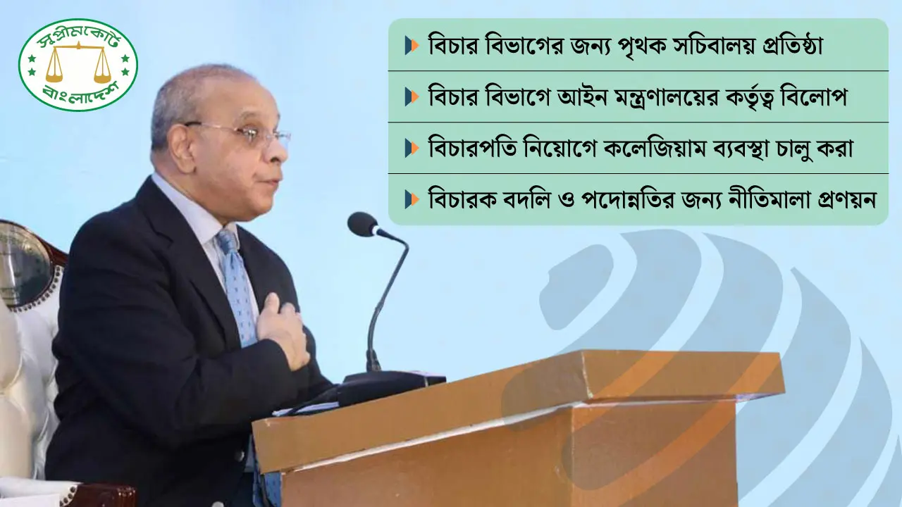 স্বাধীন বিচার বিভাগ প্রতিষ্ঠায় ঐতিহাসিক রোডম্যাপ ঘোষণা