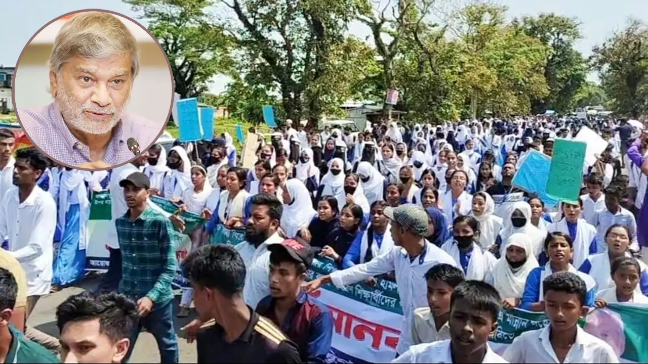 সাবেক মন্ত্রী এমএ মান্নানের মুক্তির দাবিতে শিক্ষার্থীদের বিক্ষোভ