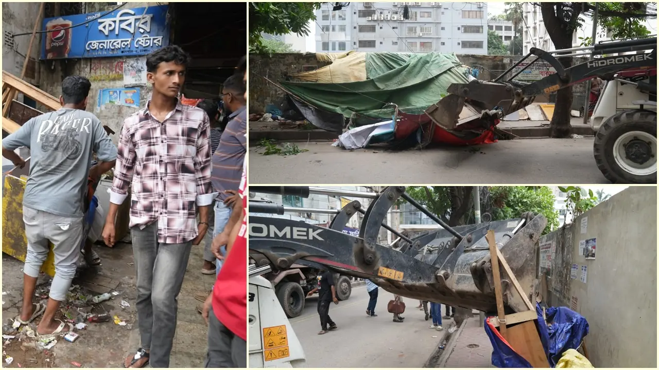 গুলশানের রাস্তা-ফুটপাত থেকে সরানো হলো ২০০ দোকান