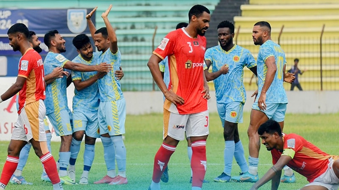 ফেডারেশন কাপ ফাইনাল : প্রথমার্ধে ২ গোল ও ৮ কার্ড