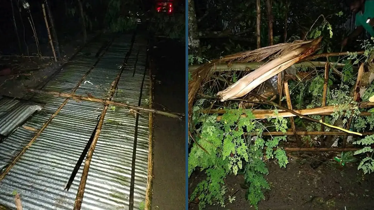 কালবৈশাখী ঝড়ের তাণ্ডবে লন্ডভন্ড রংপুর
