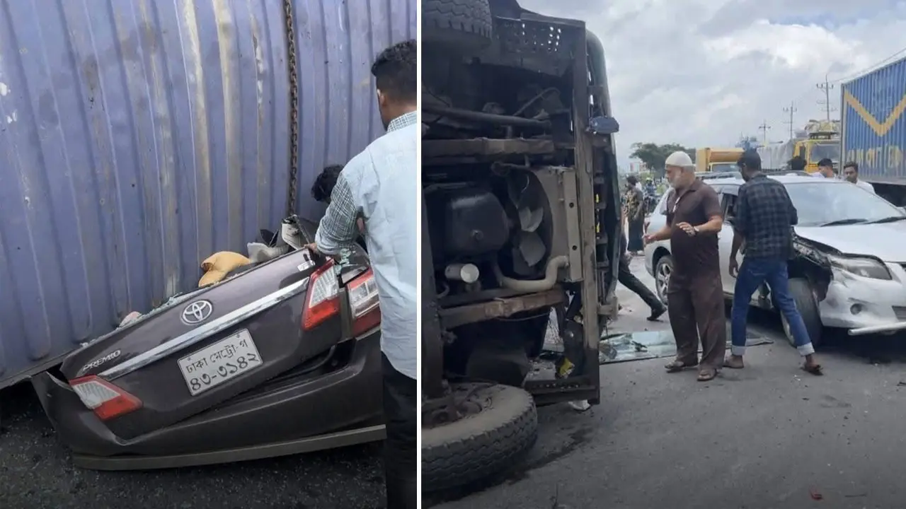 কুমিল্লায় প্রাইভেট কারের ওপর উল্টে পড়ল কাভার্ডভ্যান, নিহত ৪