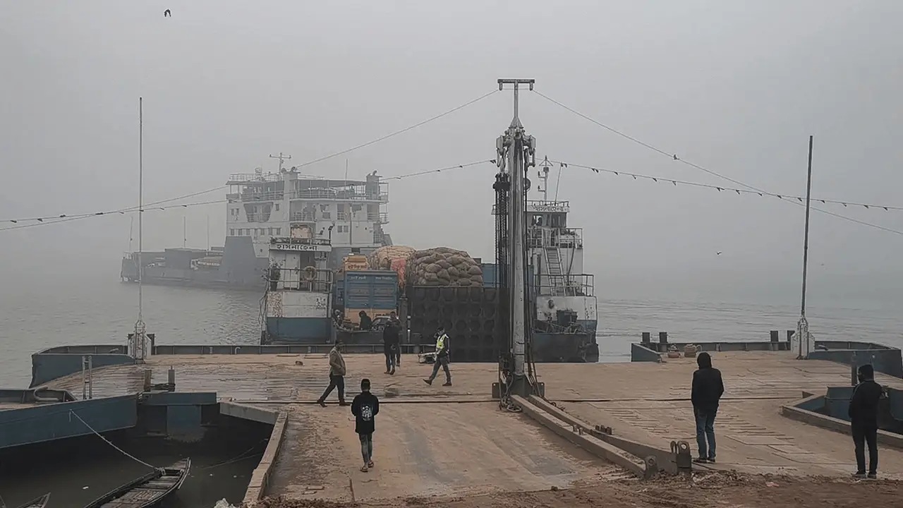 সাড়ে ৯ ঘণ্টা পর দৌলতদিয়া-পাটুরিয়া নৌরুটে ফেরি চলাচল শুরু