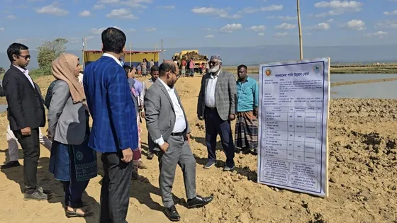 সুনামগঞ্জে ১২ উপজেলায় হাওরে ফসল রক্ষা বাঁধের কাজের উদ্বোধন