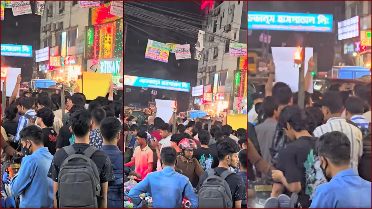 রাতে বনশ্রীতে মশাল মিছিল