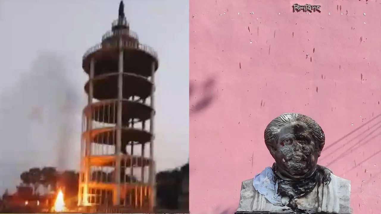ঝিনাইদহে ১২৩ ফুট উঁচু বঙ্গবন্ধু টাওয়ারে ভাঙচুর-অগ্নিসংযোগ