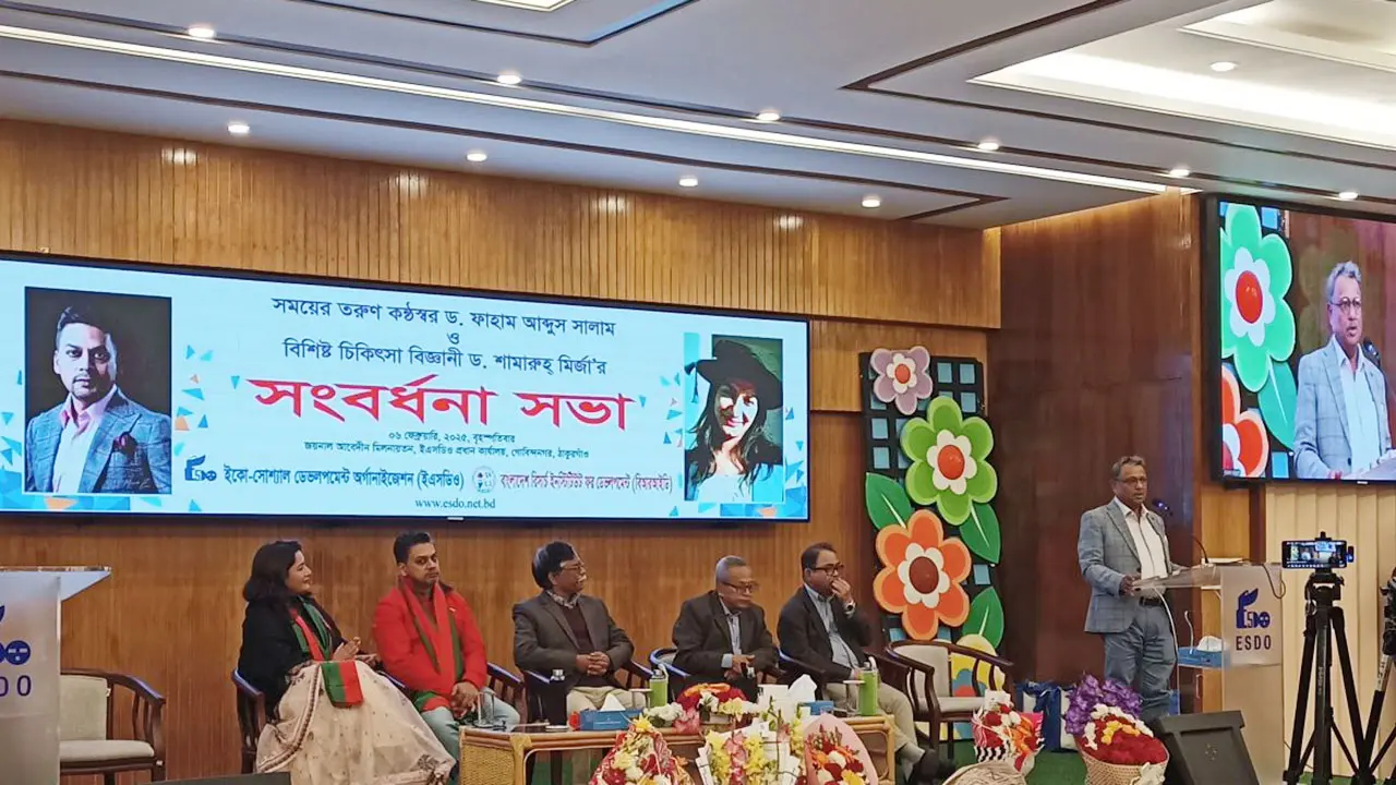 ঠাকুরগাঁওয়ে মির্জা ফখরুলের মেয়ে-জামাইকে সংবর্ধনা