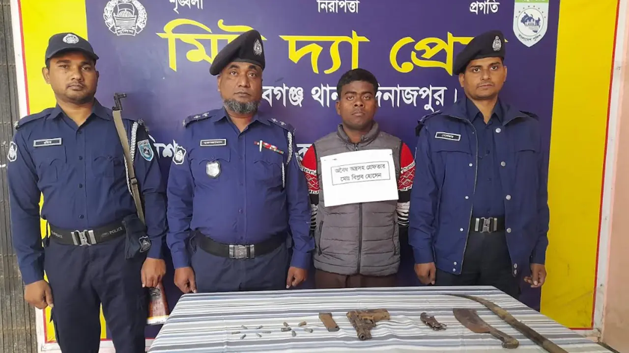 আগ্নেয়াস্ত্রসহ সাবেক এমপি শিবলী সাদিকের শ্রমিক আটক