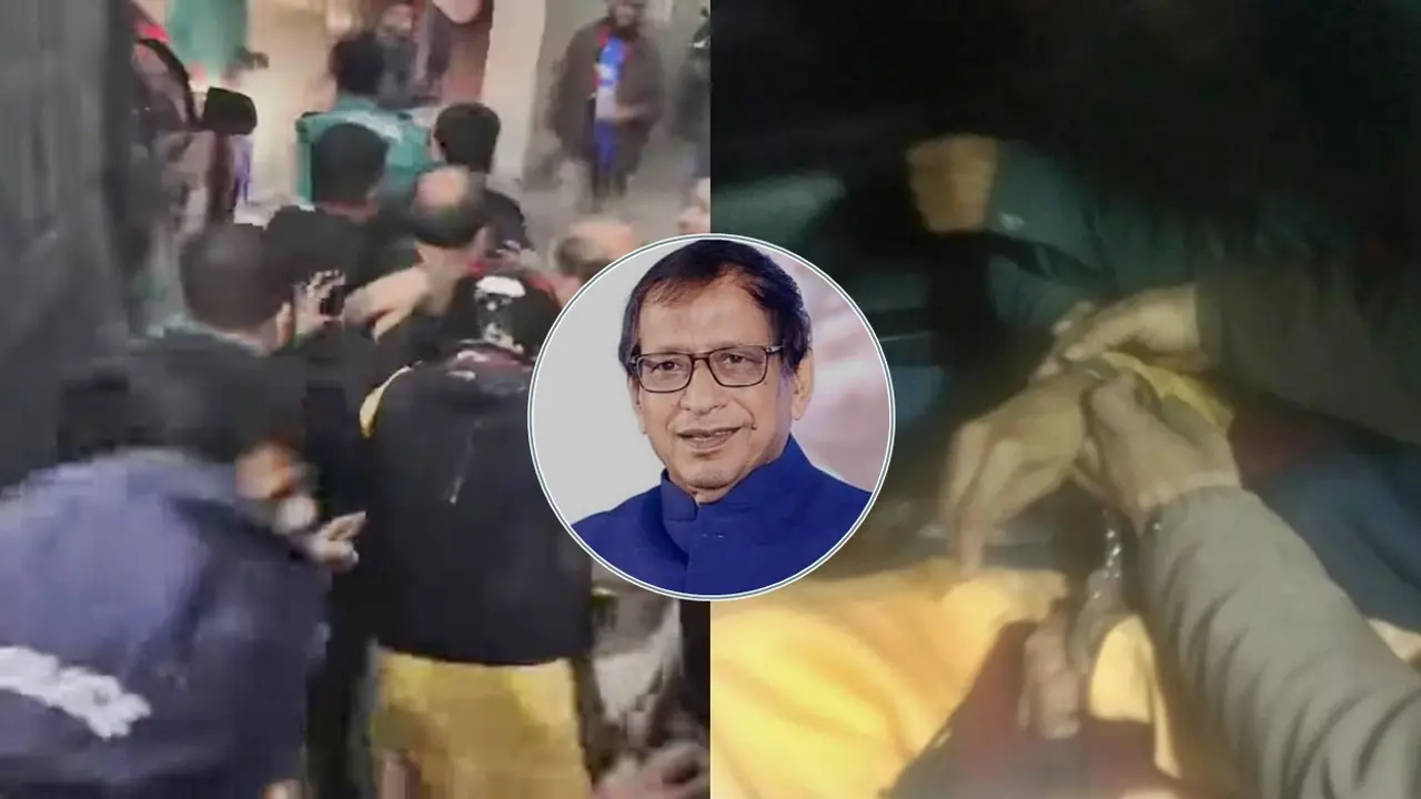 ছাত্রদের চাপে সাবেক মন্ত্রীর হাতে হাতকড়া, ডিম নিক্ষেপ