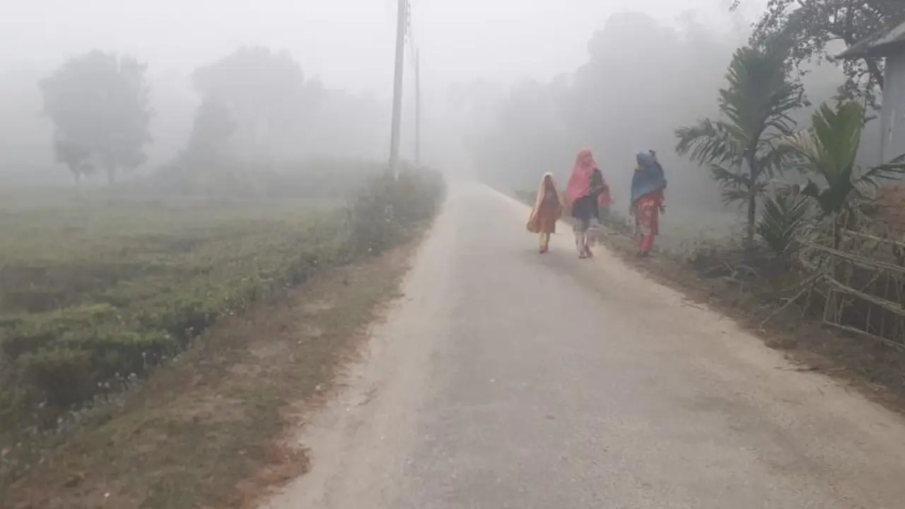 মেঘ-কুয়াশায় ঝরছে শিশির, শীতে বিপর্যস্ত পঞ্চগড়