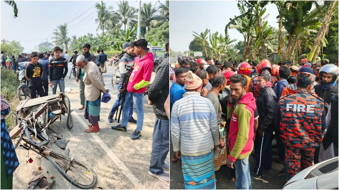 সাতক্ষীরায় বাস চাপায় ভ্যানচালক নিহত