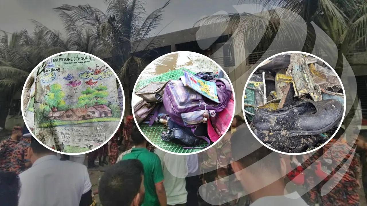 শিশুদের অর্ধপোড়া বই-খাতা, প্রিয় আঙিনায় আর ফেরা হবে কি?