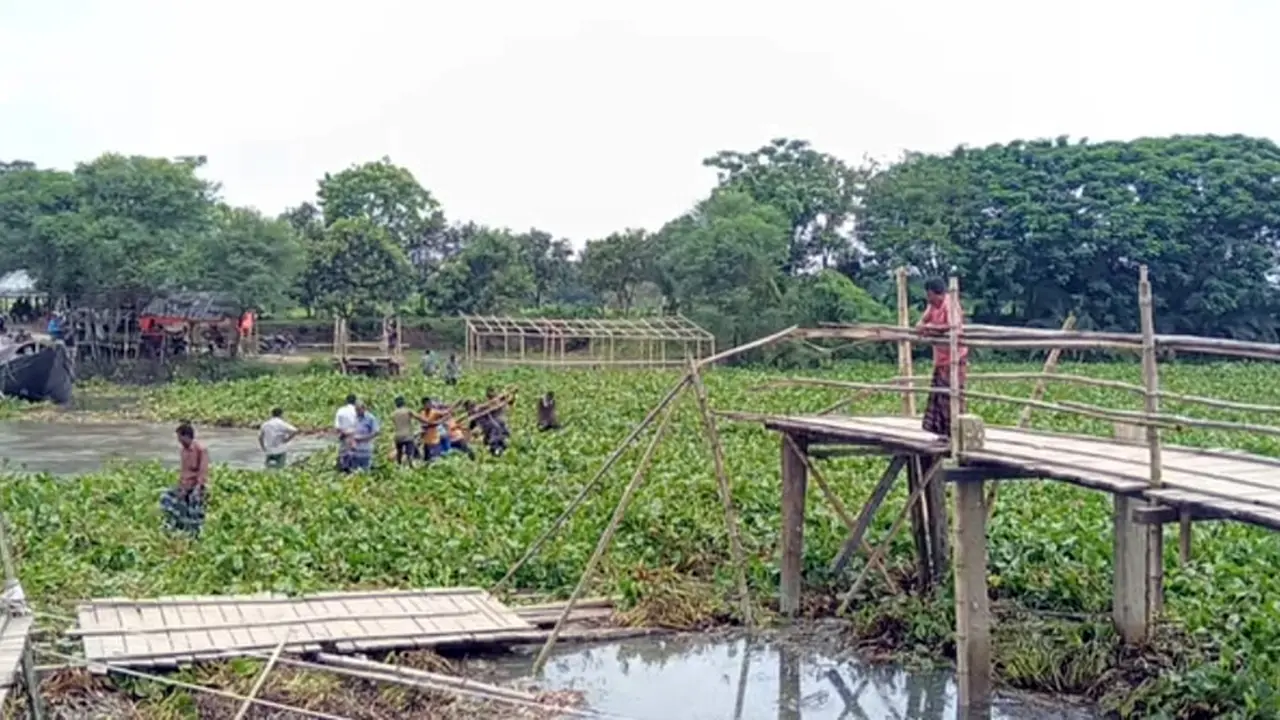 কাঠের সাঁকো ভেঙে দুর্ভোগে ২৫ গ্রামের মানুষ