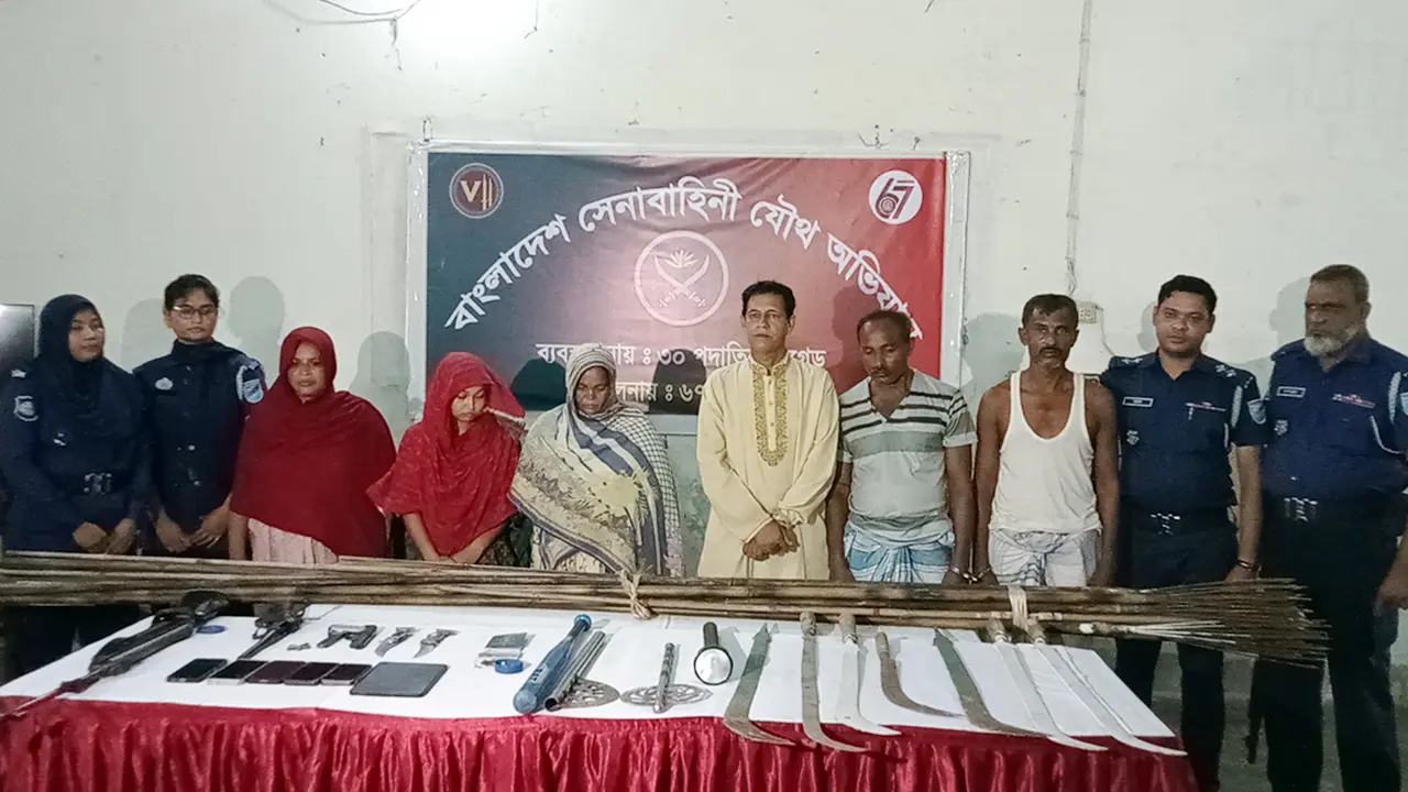 যৌথবাহিনীর অভিযানে আটক ৬
