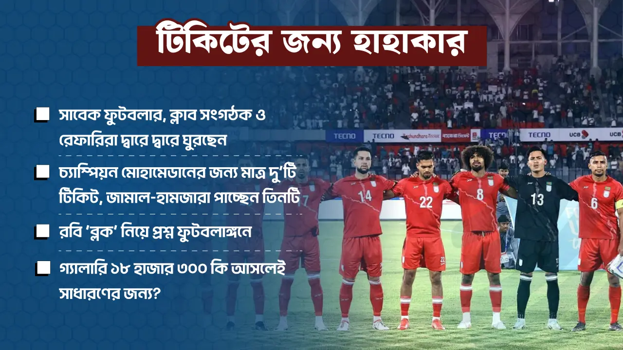 তুমুল উন্মাদনা ফুটবলপ্রেমীদের, টিকিট নিয়ে নানা অভিযোগ ফুটবলাঙ্গনে