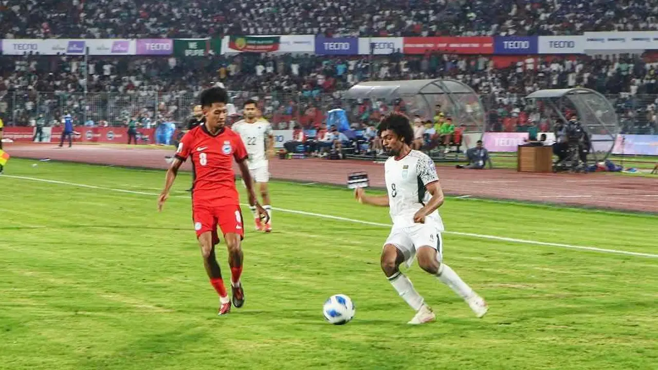 হামজার অ্যাসিস্টে রাকিবের গোল, ব্যবধান কমাল বাংলাদেশ 