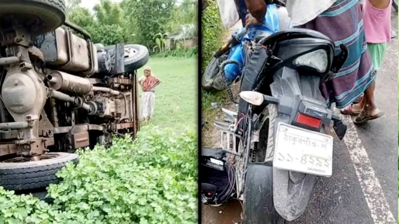 ঢাকায় ফেরার পথে ট্রাক-মোটরসাইকেল সংঘর্ষে প্রাণ গেল দুই বন্ধুর