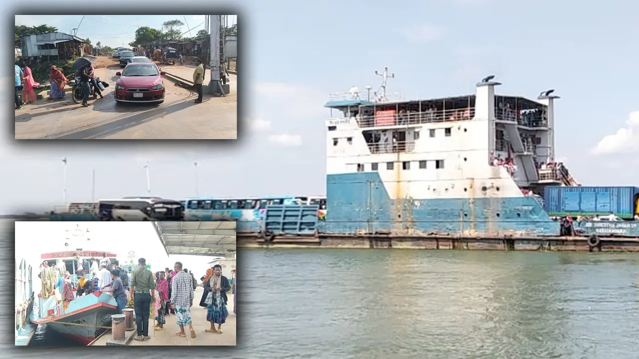 দৌলতদিয়া ঘাটে ঢাকামুখী মানুষের ভিড়, নেই যানজট ও ভোগান্তি