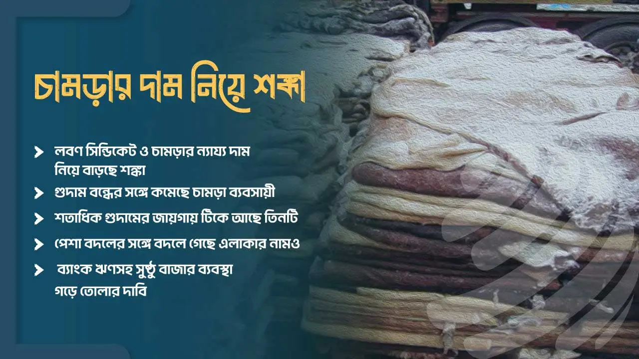 বেশিরভাগ চামড়া ব্যবসায়ীর গুদাম বন্ধ, কেনার আগ্রহ কম 