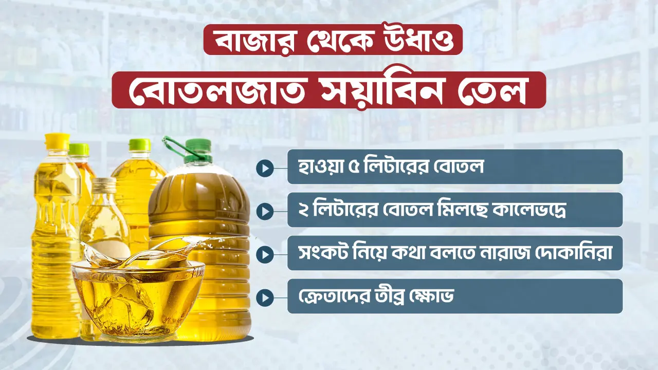 এখনও বাজারে মিলছে না বোতলজাত সয়াবিন তেল, সংকটে শুরু হচ্ছে রোজা