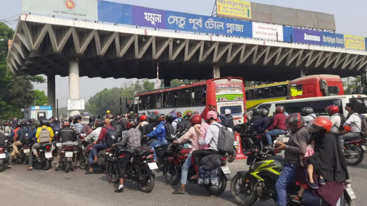 যমুনা সেতু হয়ে একদিনে পার হলো ৪৮ হাজারের বেশি গাড়ি