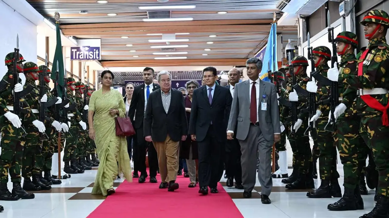 বাংলাদেশ ছাড়ার আগে বিমানবন্দরে যা বলে গেলেন গুতেরেস