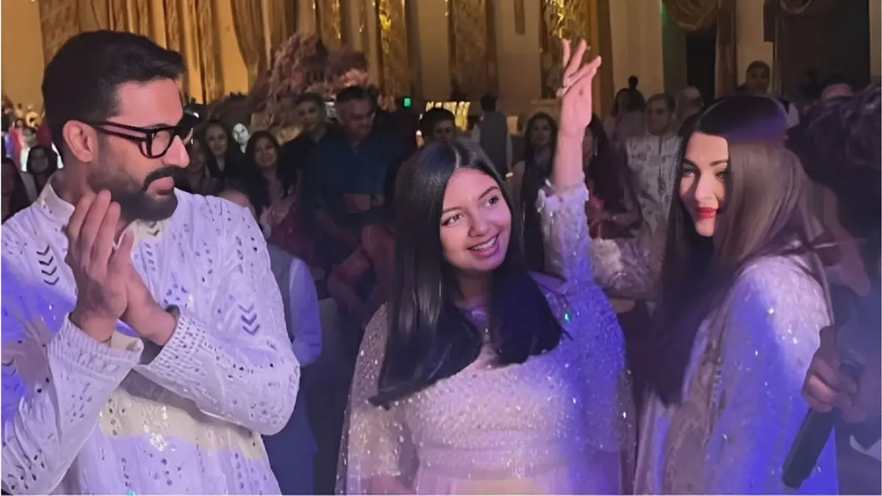 বিয়ে বাড়িতে ‘কাজরা রে’ গানে নাচ ঐশ্বরিয়া-অভিষেকের