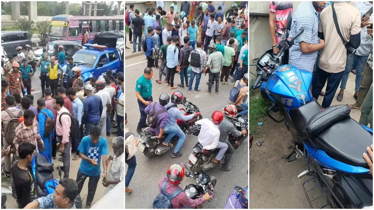 বনানীতে লরি চাপায় ঘটনাস্থলেই প্রাণ গেল দুই মোটরসাইকেল আরোহীর