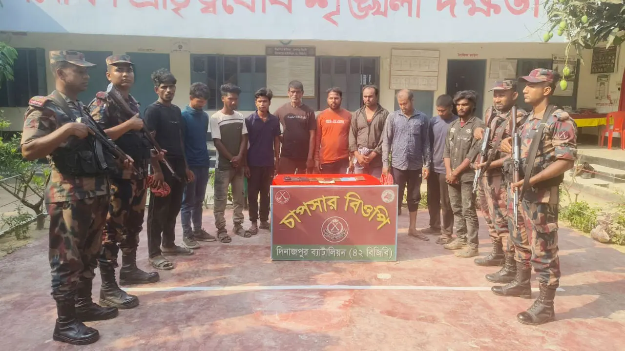 ঠাকুরগাঁও সীমান্তে ভারত থেকে আসা ১০ অনুপ্রবেশকারী আটক