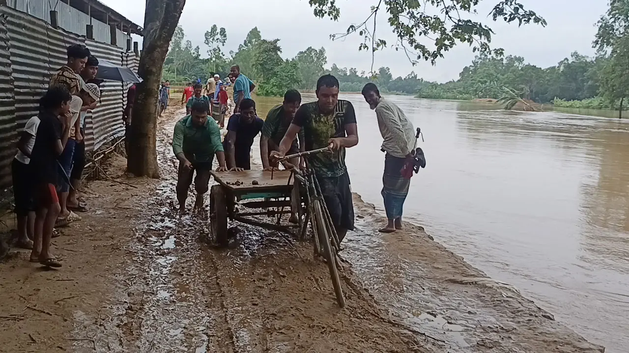 শেরপুরে ভাঙনের মুখে মহারশি নদীর পাড়, স্থানীয়দের উদ্বেগ