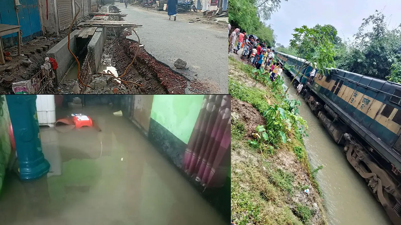 অপরিকল্পিত ড্রেনেজ ব্যবস্থা, অল্প বৃষ্টিতেই ডুবছে চাঁপাইনবাবগঞ্জ শহর